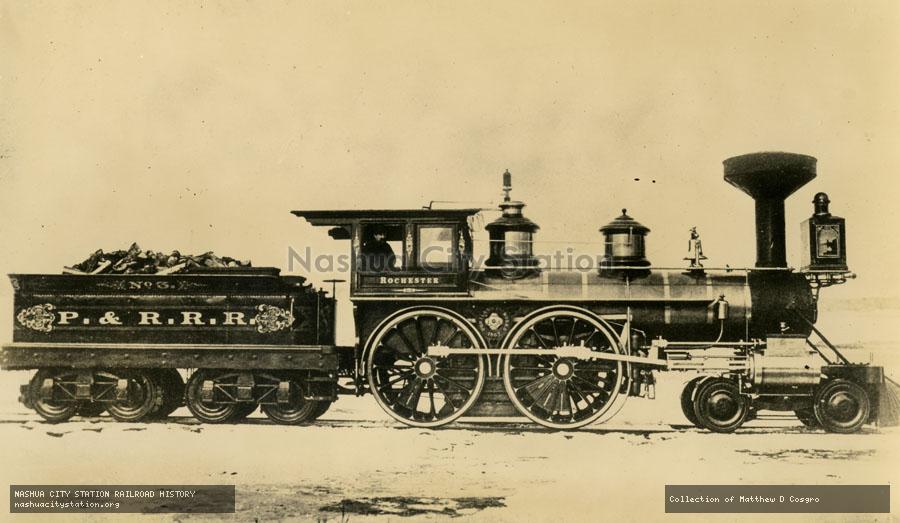 Postcard: Portland and Rochester Railroad No. 3, Rochester